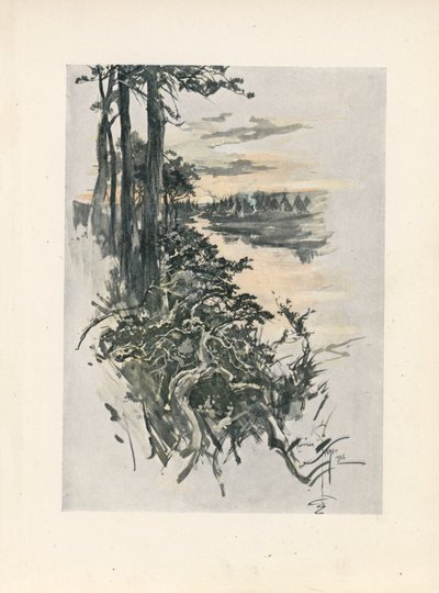 Longfellows sang om Hiawatha (fargelitografi) av Harrison Fisher