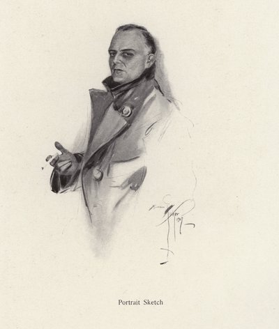 Portrett av en mann som røyker en sigarett (litho) av Harrison Fisher