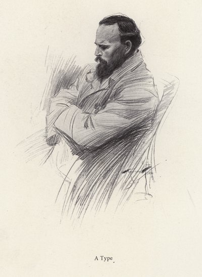 Portrett av en sittende mann (litho) av Harrison Fisher