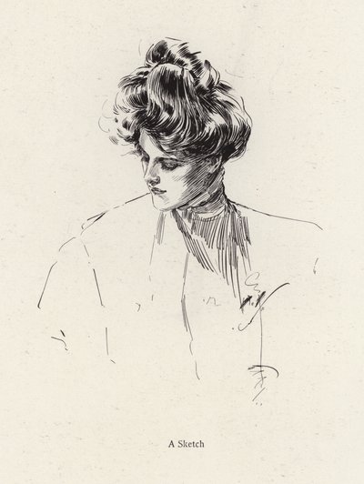 Portrett av en kvinne (litho) av Harrison Fisher