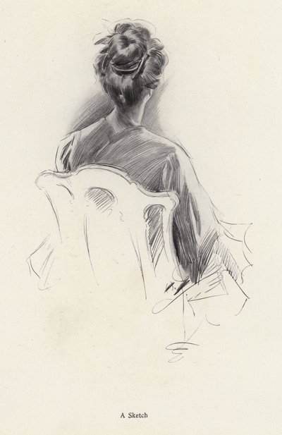 Portrett bakfra av en kvinne (litho) av Harrison Fisher