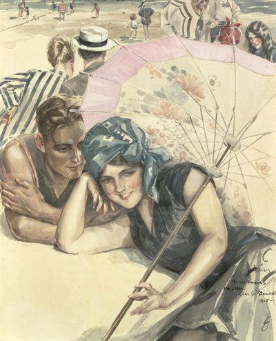 The First Pebble, 1925 (wc på papir) av Harrison Fisher