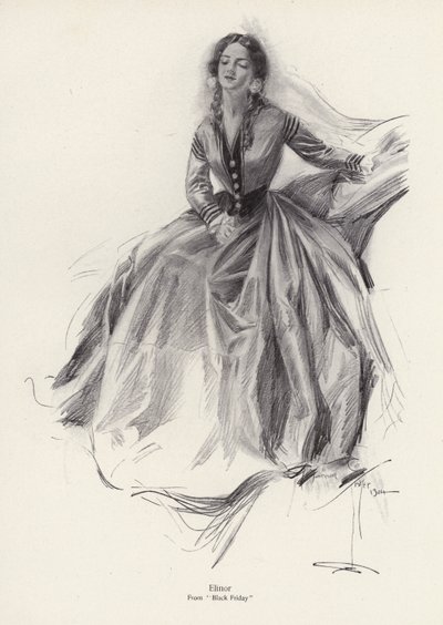 Karakteren Elinor fra Black Friday (litho) av Harrison Fisher