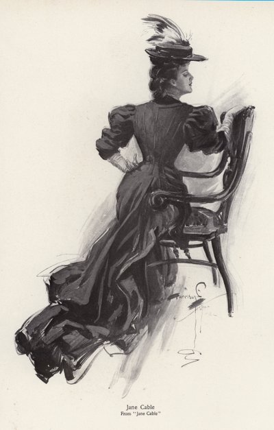 Karakteren Jane Cable fra romanen, Jane Cable, av George Barr McCutcheon (litho) av Harrison Fisher
