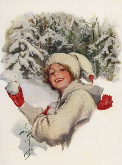 Til en flørt (fargelitografi) av Harrison Fisher