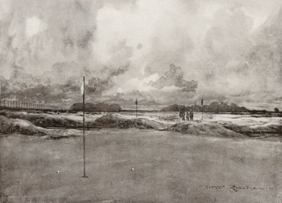 Golfplätze: Mitcham, das siebte Grün von Harry (1878-1950) Rountree