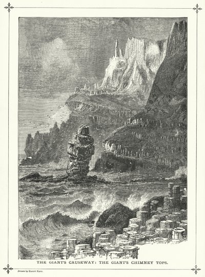Giant's Causeway, Giant's Chimney Tops (gravering) av Harry (after) Fenn