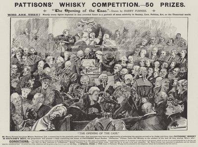 Annonse, Pattisons' Whisky (gravering) av Harry (after) Furniss