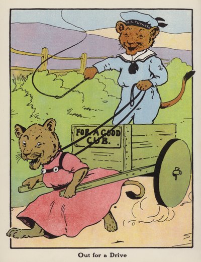 Ut for en kjøretur (fargelitho) av Harry B Neilson