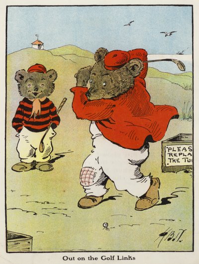 Out on the Golf Links (farge litho) av Harry B Neilson
