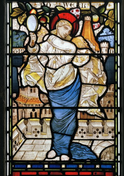 Vanity from Piers Plowman av William Langland, 1873 (farget glass) av Harry Burrow