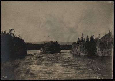 Five Fingers Rapids, fotograf, HC Barley, Skagway, udatert (s/hvitt-bilde) av Harry C. Barley