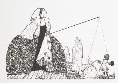 En kvinne som dukkemester. av Harry Clarke