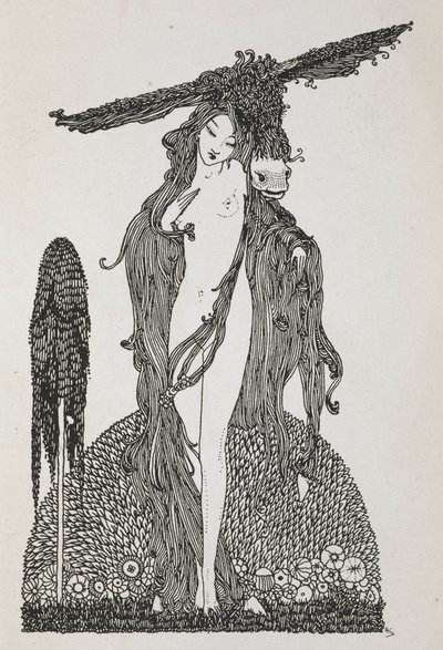 Illustrasjon for historien, 'eselskinn'. av Harry Clarke