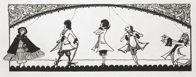 Illustrasjon til historien, 'liten rødhette'. av Harry Clarke