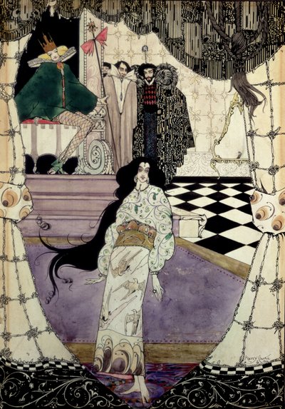 Illustrasjon fra Den lille havfruen, 1914 (wc, penn og blekk) av Harry Clarke