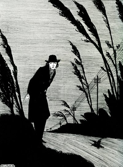 Midt av alt var et kaldt hvitt ansikt av Harry Clarke