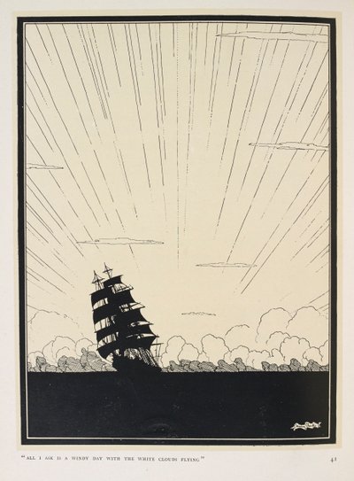 Sjøfeber. "Alt jeg spør om er en vindfull dag med de hvite skyene som flyr" av Harry Clarke
