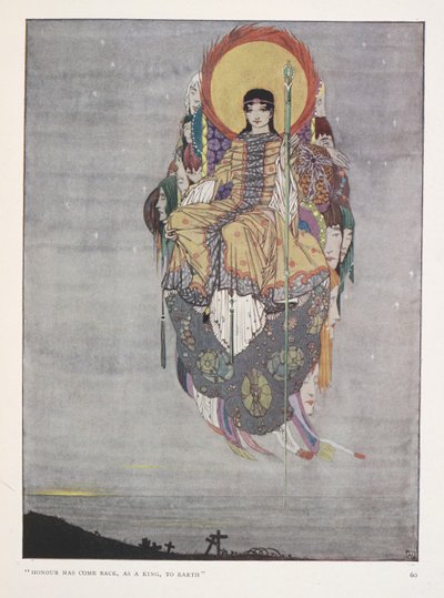 De døde. "Æren har kommet tilbake, som en konge, til jorden" av Harry Clarke