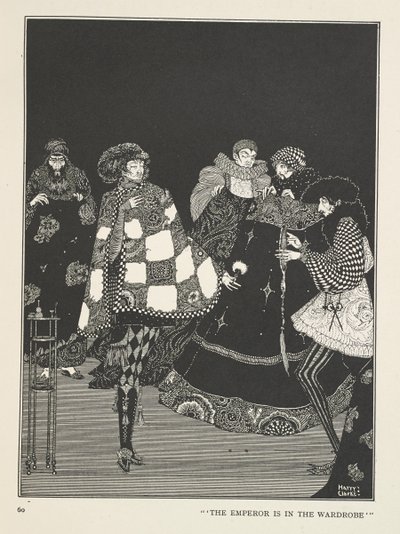 Keiserens nye klær Keiseren er i garderoben. av Harry Clarke