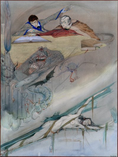 The Fall of the House of Usher, 1923 (blyant og wc) av Harry Clarke