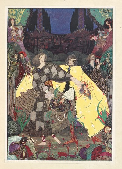 Paradisets hage. "Nå begynner vi dansene våre!" ropte feene. av Harry Clarke