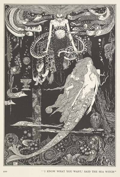 Den lille sjøpiken. "Jeg vet hva du vil," sa Havheksa. av Harry Clarke