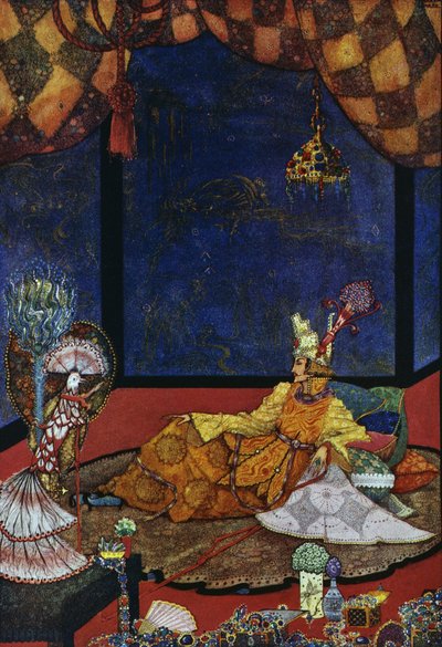 Nattergalen, eventyr av Hans Christian Andersen (1805-1875), illustrasjon av Harry Clarke (1890-1931) av Harry Clarke