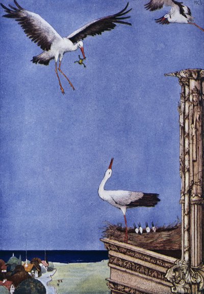 Storken, eventyr av Hans Christian Andersen (1805-1875), illustrasjon av Harry Clarke (1890-1931) av Harry Clarke