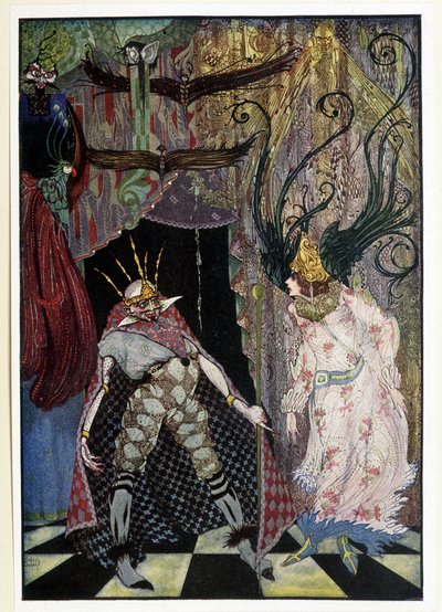 Reisefølget: "" La ham få hodet kuttet av"" - i "" Eventyr"" av HC Andersen, ill. av Harry Clarke av Harry Clarke