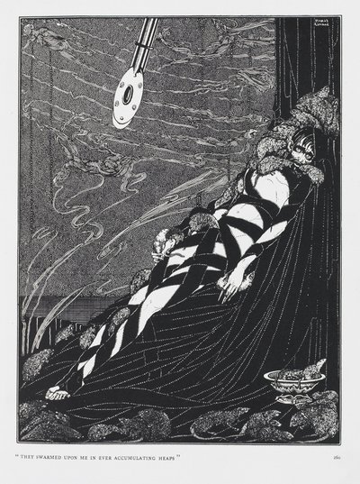 De svermet over meg i stadige hoper. Fra historien The Pit and the Pendulum. av Harry Clarke