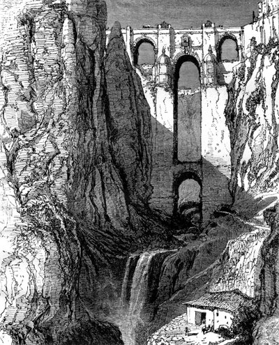 New Bridge, Ronda, Spania, 1800-tallet. av Harry Fenn