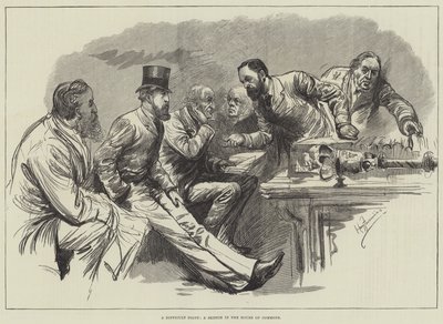 Et vanskelig punkt, en skisse i Underhuset av Harry Furniss