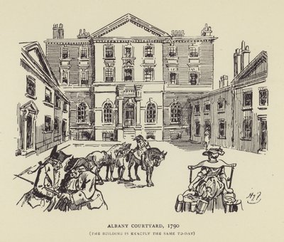 Albany Courtyard, 1790, Bygningen er nøyaktig den samme i dag av Harry Furniss