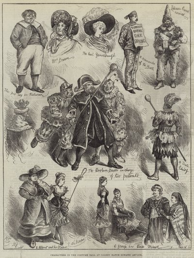 Karakterer i kostymeballet på Colney Hatch Lunatic Asylum av Harry Furniss