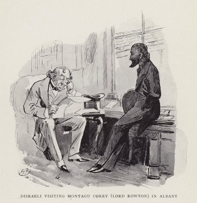 Disraeli besøker Montagu Corry (Lord Rowton) i Albany av Harry Furniss