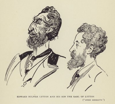Edward Bulwer Lytton og sønnen jarlen av Lytton, Owen Meredith av Harry Furniss
