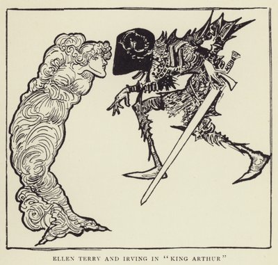 Ellen Terry og Irving i King Arthur av Harry Furniss