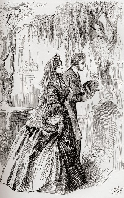 Estella og Pip. "Jeg så ingen skygge av en annen avskjed fra henne." av Harry Furniss