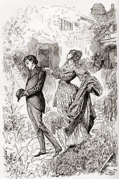 Estella og Pip i Miss Havishams hage. " av Harry Furniss