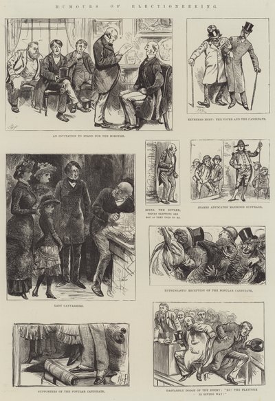 Humor om valgkamp av Harry Furniss