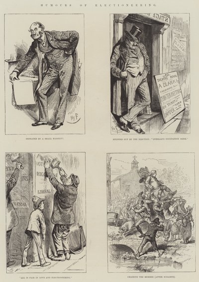 Humor om valgkamp av Harry Furniss