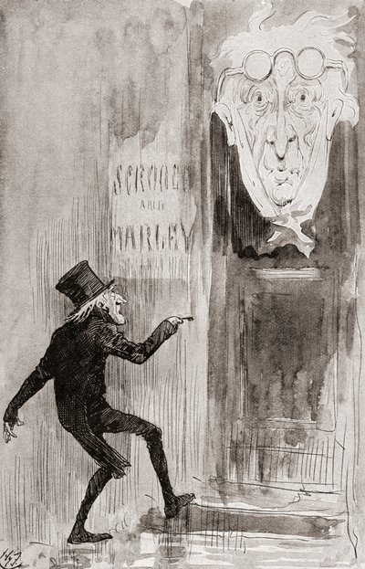 Illustrasjon for A Christmas Carol fra The Christmas Books av Charles Dickens av Harry Furniss