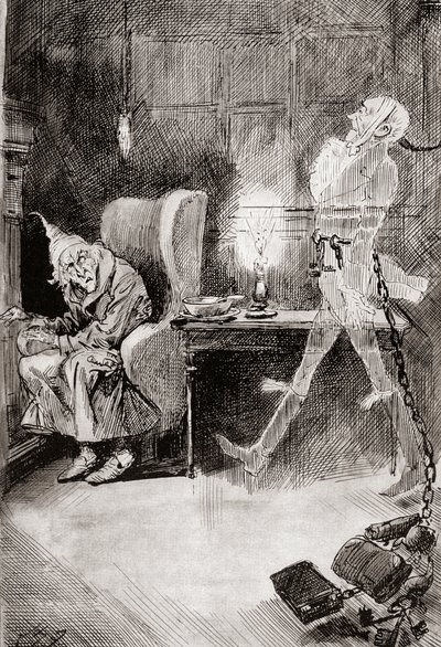 Illustrasjon for A Christmas Carol fra The Christmas Books av Charles Dickens av Harry Furniss