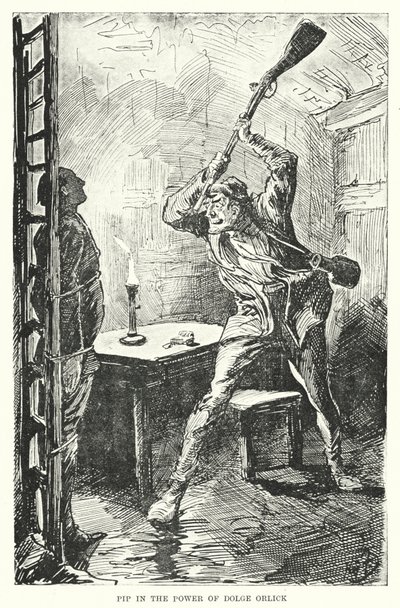 Illustrasjon for store forventninger av Charles Dickens (litho) av Harry Furniss