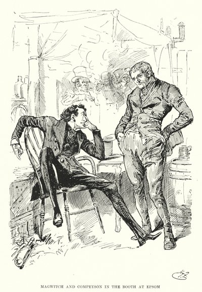 Illustrasjon for store forventninger av Charles Dickens (litho) av Harry Furniss
