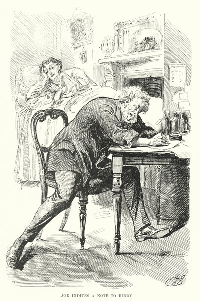 Illustrasjon for store forventninger av Charles Dickens (litho) av Harry Furniss