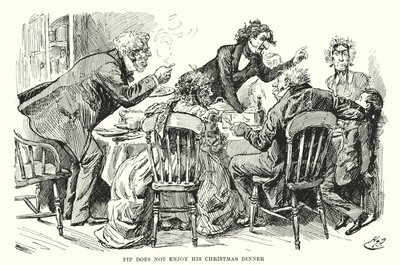 Illustrasjon for store forventninger av Charles Dickens (litho) av Harry Furniss