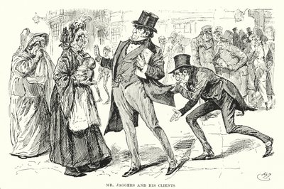 Illustrasjon for store forventninger av Charles Dickens (litho) av Harry Furniss