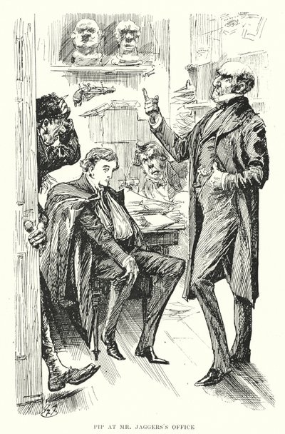 Illustrasjon for store forventninger av Charles Dickens (litho) av Harry Furniss